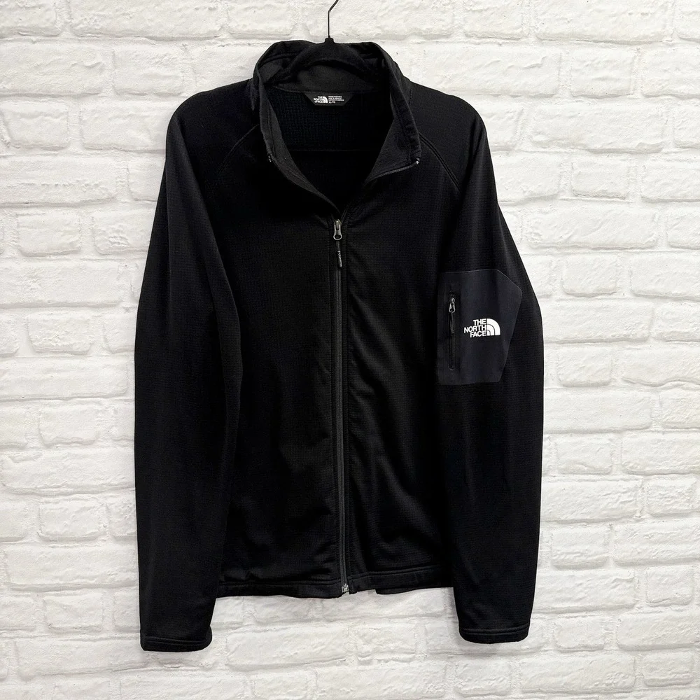 The North Face Windbreaker Jacket Men's Black Size XL Soft Shell Full Zip Up